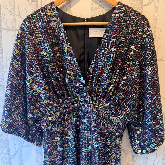 BLDN Jax Multicolor Sequin Kimono Sleeve Cocktail Party Mini Dress- Size 10 NWOT - Picture 4 of 9